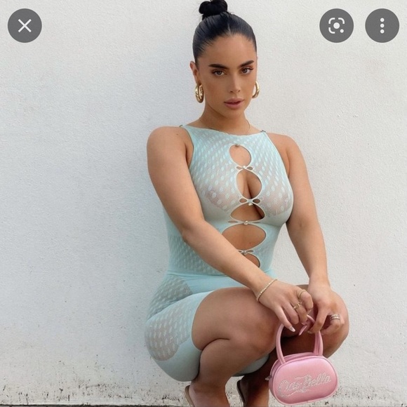 AS SEEN ON KYLIE JENNER - Poster Girl - Jetta Jumpsuit - Soft Turquoise - Picture 2 of 15